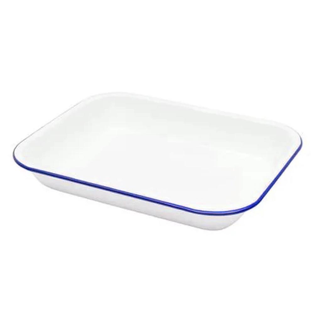 Enamel Roast Pan (White/Blue) - 37cm, 9419740279989