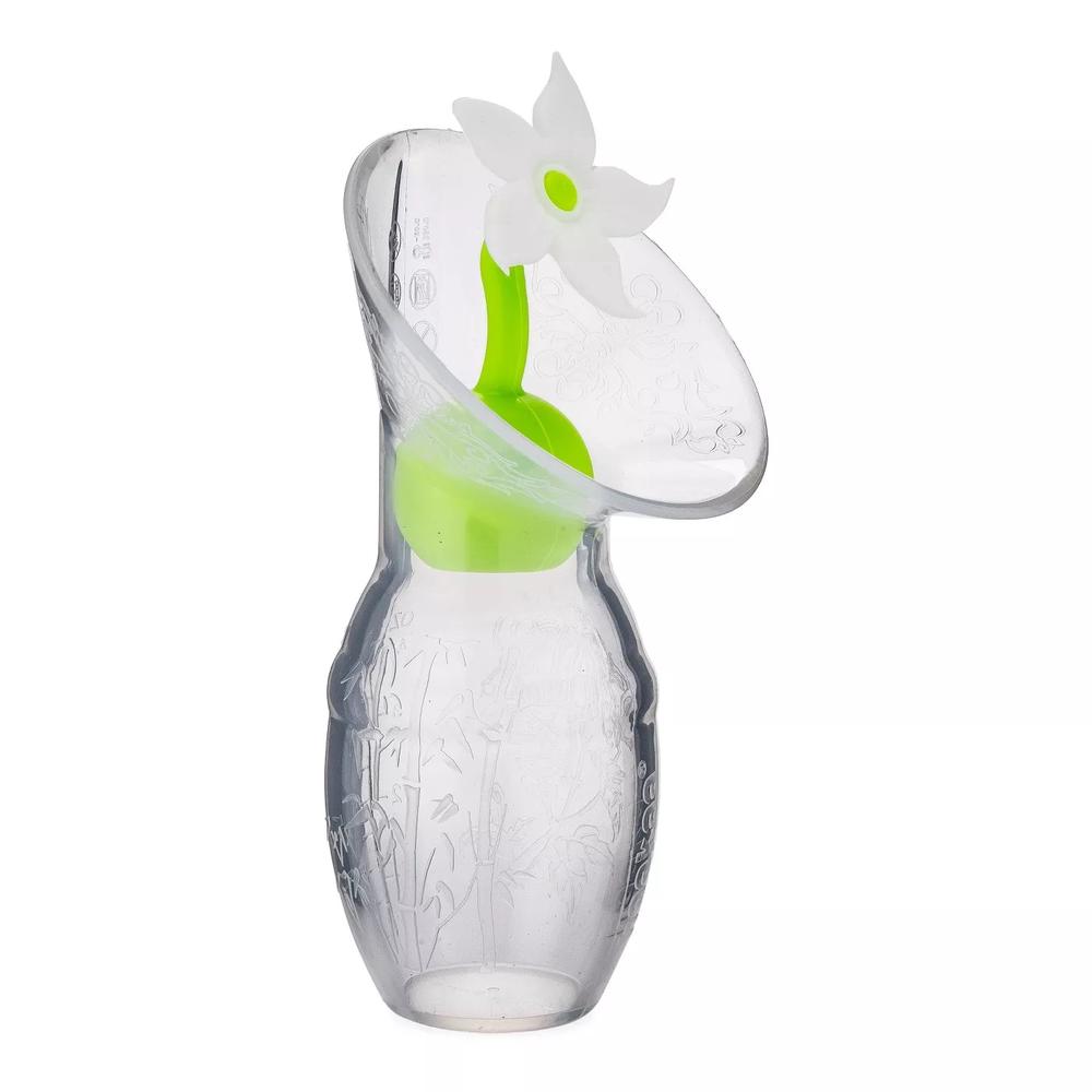 Haakaa Silicone Breast Pump (Non-Suction Base) & White Flower Stopper Gift Box, Gen 1 - 100mL, 9420060202229