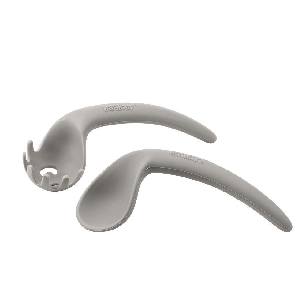 Silicone Self Feeding Spoon Set (Suva Grey), 9420060205749