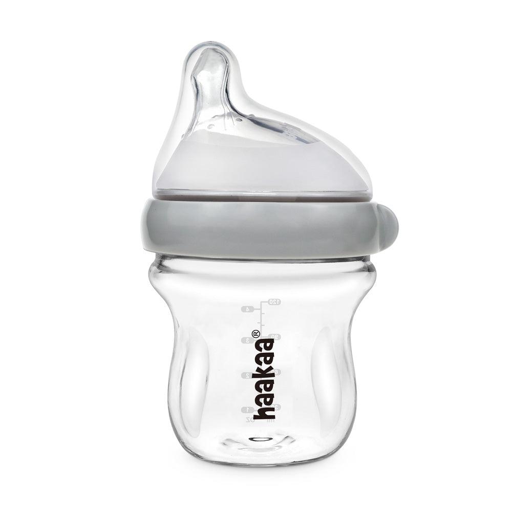 Haakaa Generation 3 Glass Baby Bottle (Grey) - 120mL, 9420060208658