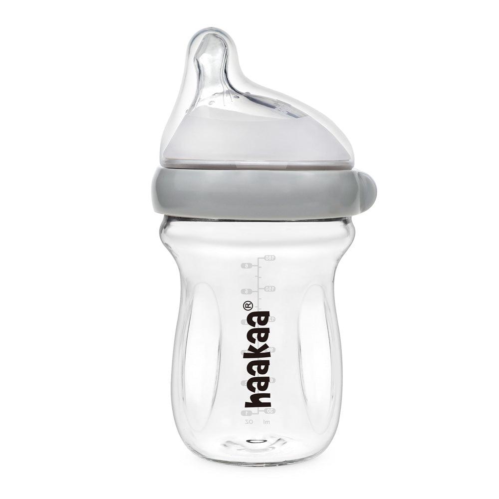 Haakaa Generation 3 Glass Baby Bottle (Grey) - 180mL, 9420060208672
