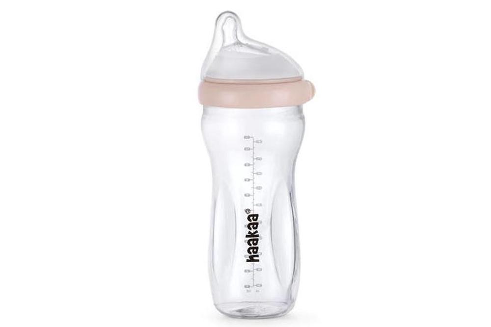 Haakaa Gen. 3 Glass Baby Bottle (Peach) - 300mL, 9420060208689