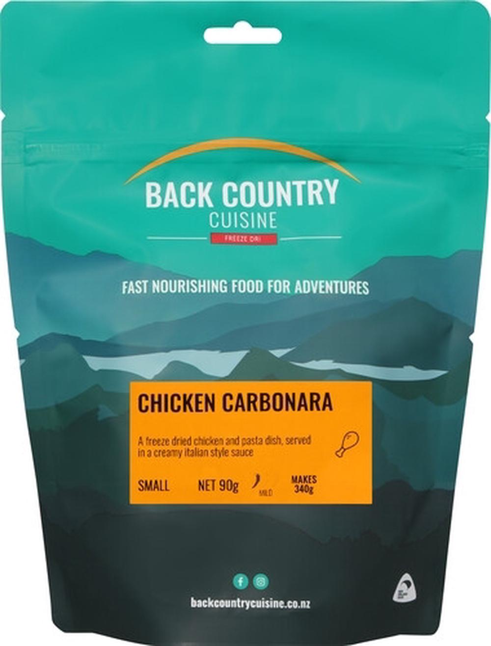 Back Country Cuisine Freeze Dried Meal Fast Nourishing Food for Adventures (Chicken Carbonara) - 90g, 9421002425201