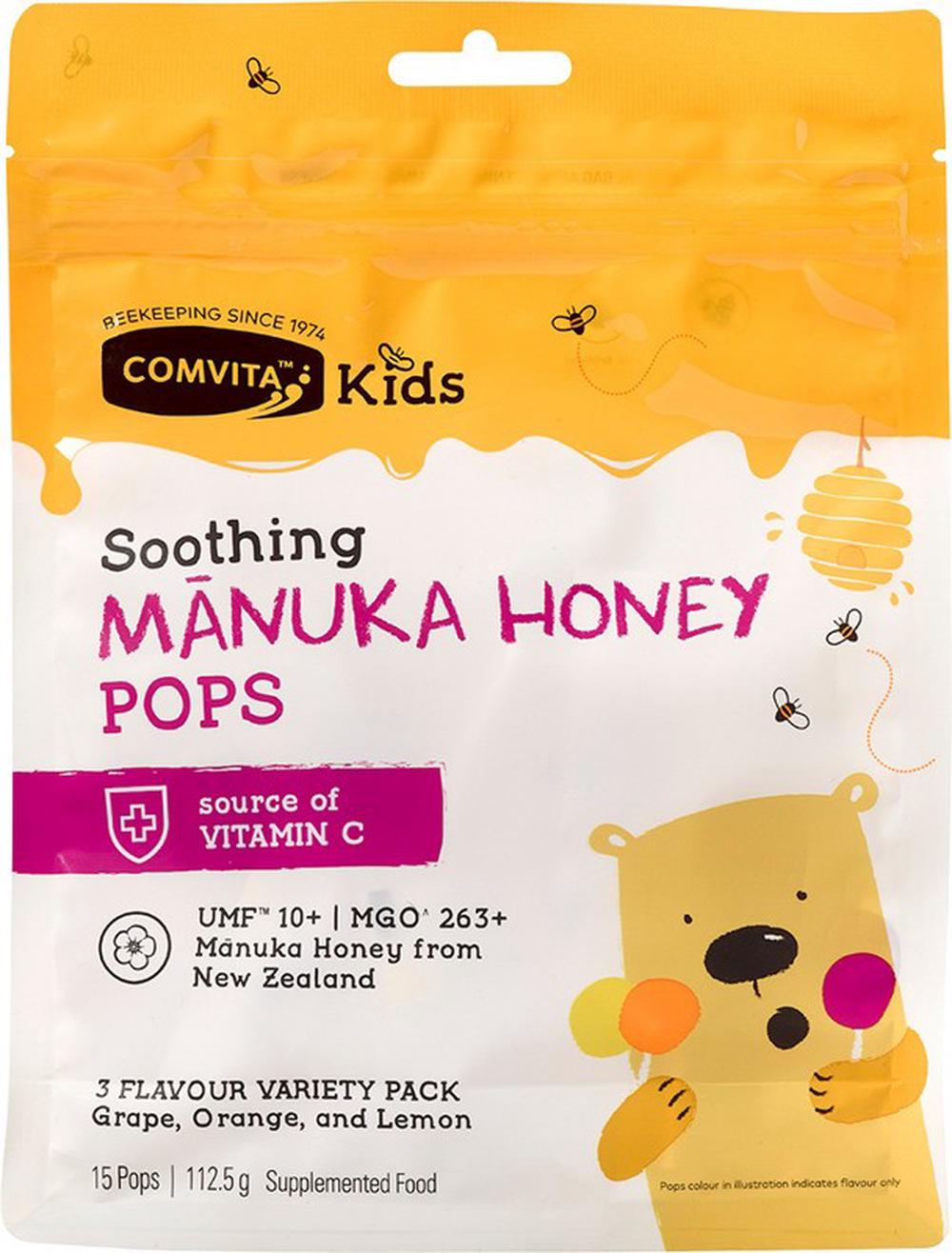 Soothing Manuka Honey Pops Kids (3 Flavour Variety Pack), 9421003263482