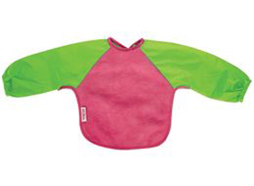 Silly Billyz Small Fleece Long Sleeve Bib - Cerise/Lime, 9421018210525