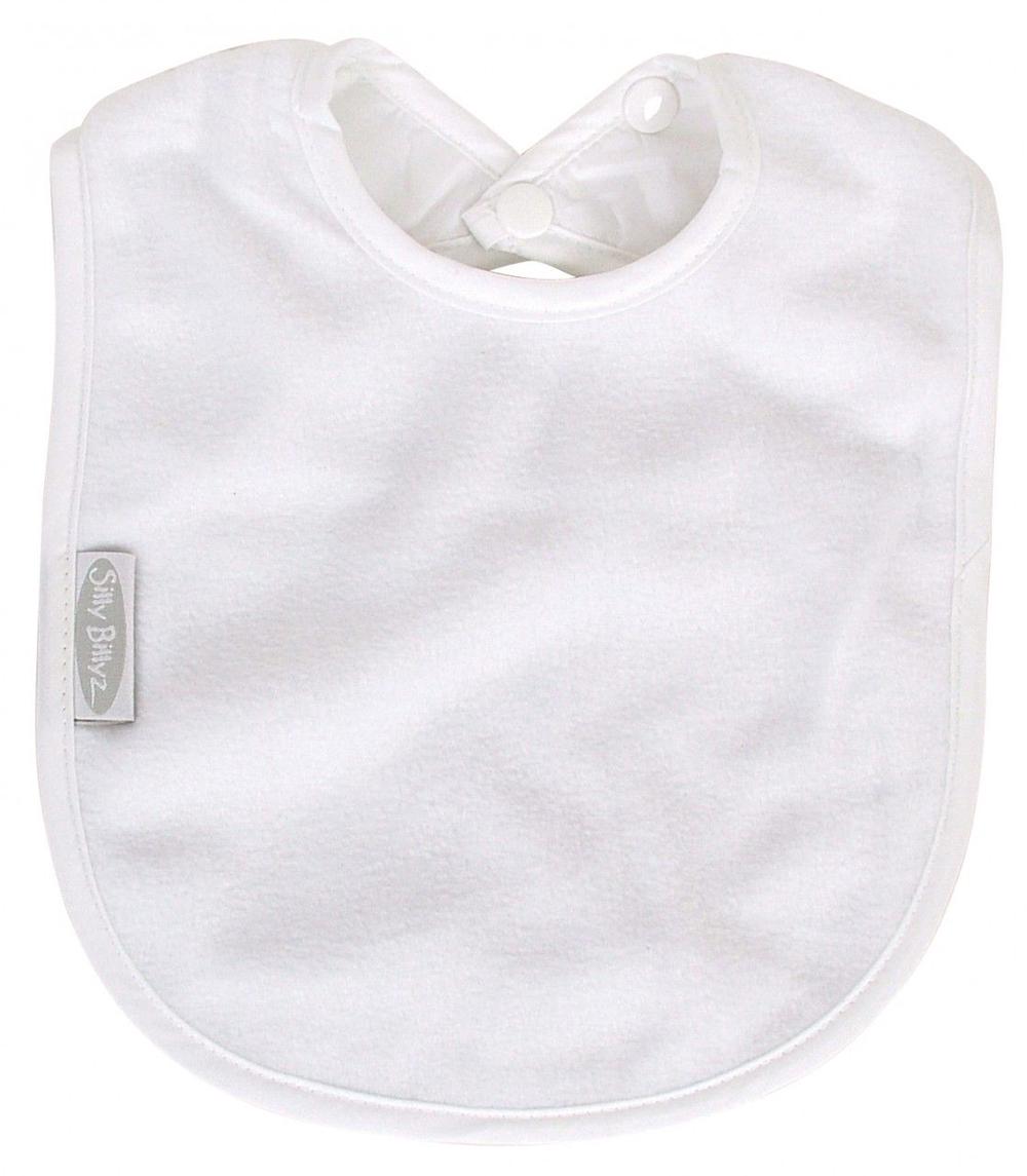 Silly Billyz Fleece Plain Neck Large Bib (White), 9421018211751