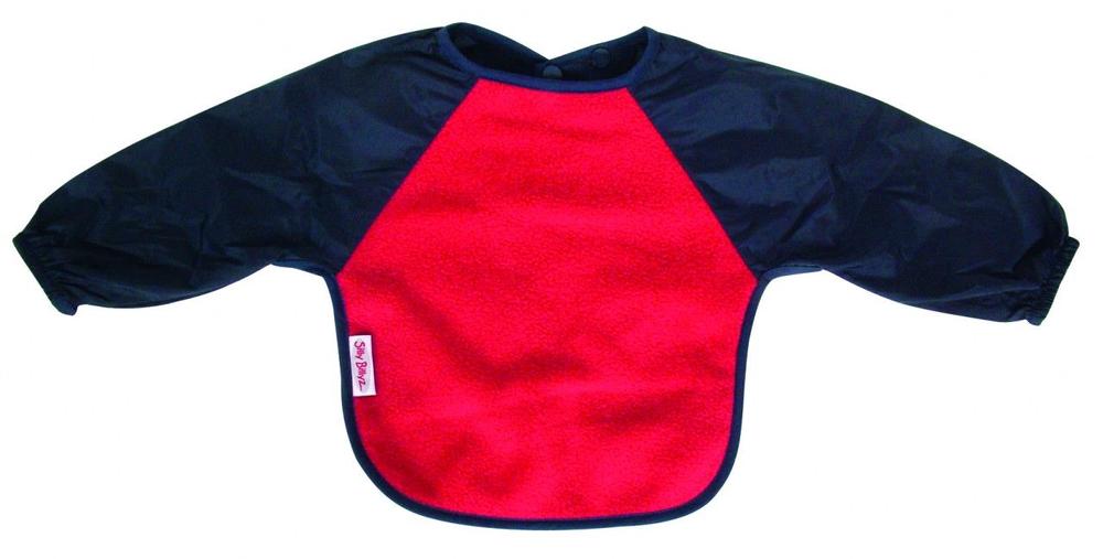 Silly Billyz Small Fleece Long Sleeve Bib (Red/Navy), 9421018211836