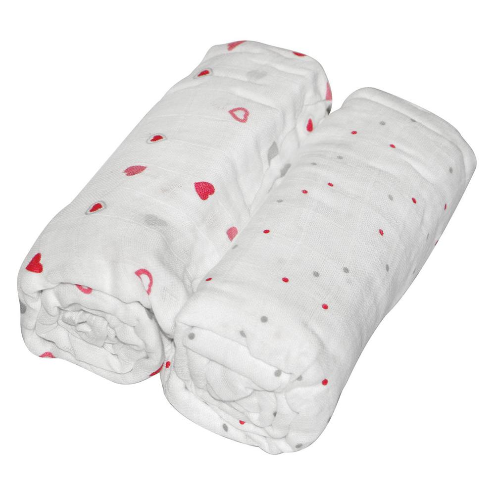 Muslin Swaddle Wrap, 2 Pack (Girl), 9421018219641