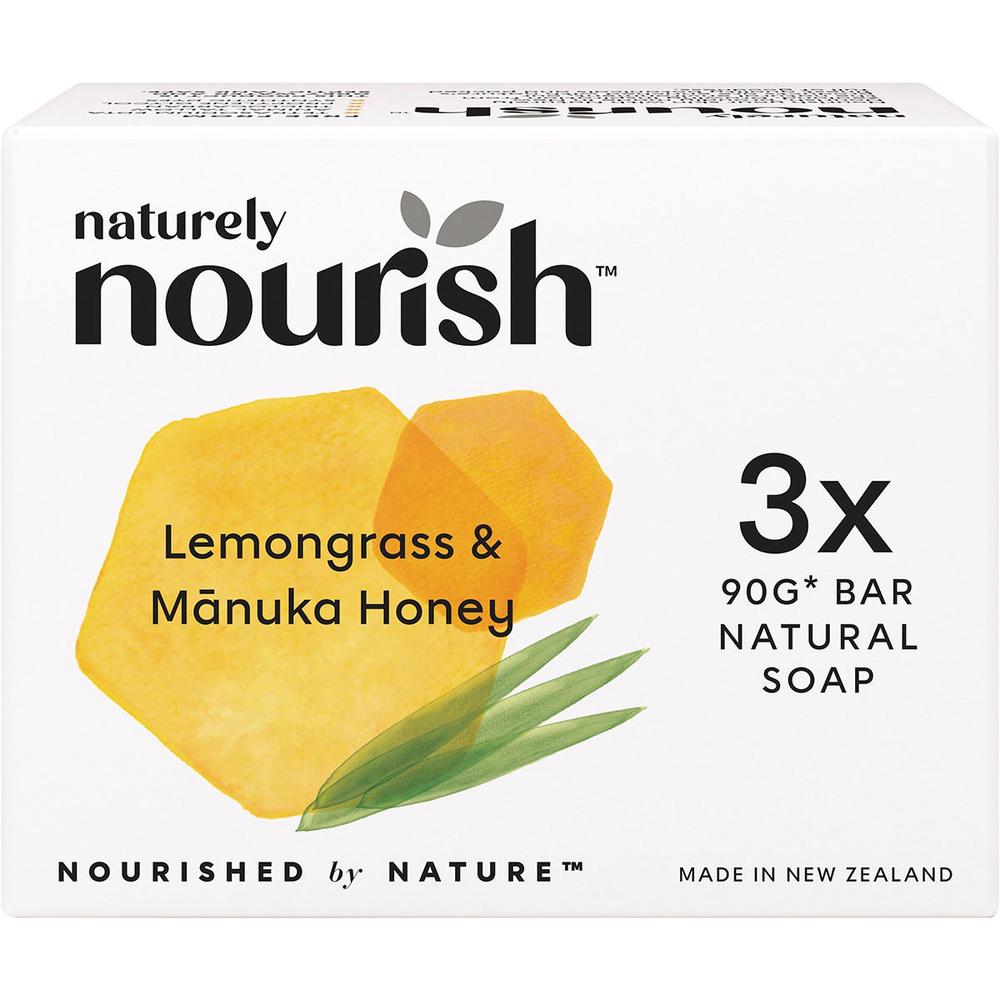 Natural Soap Bar Lemongrass & Manuka Honey, 3 Pack, 9421038080047