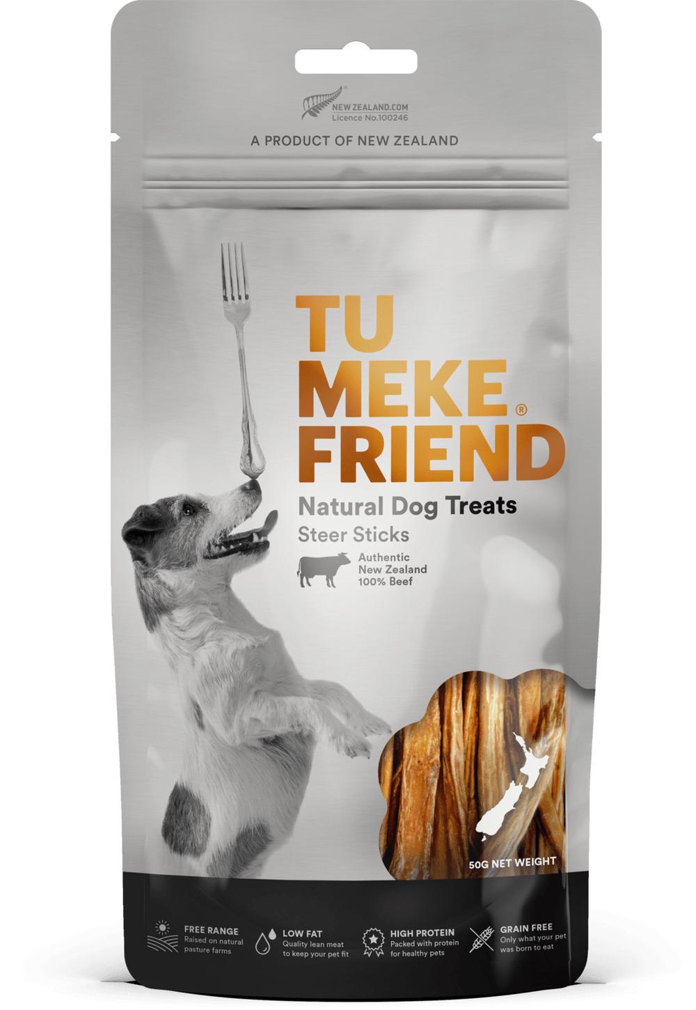 Tu Meke Friend Air-Dried Natural Dog Treats - Steer Sticks - 50g | Buy 