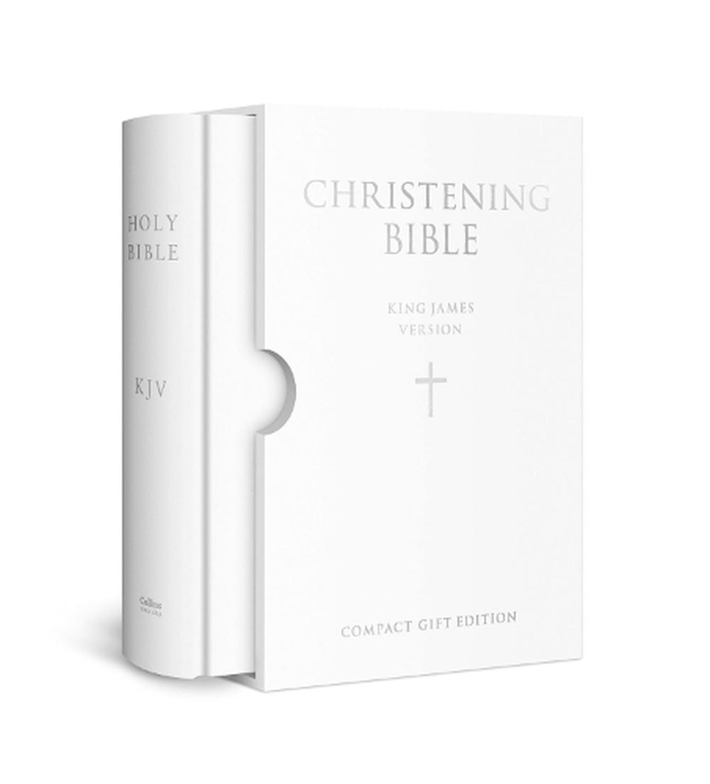 HOLY BIBLE: King James Version (KJV) White Compact Christening Edition ...