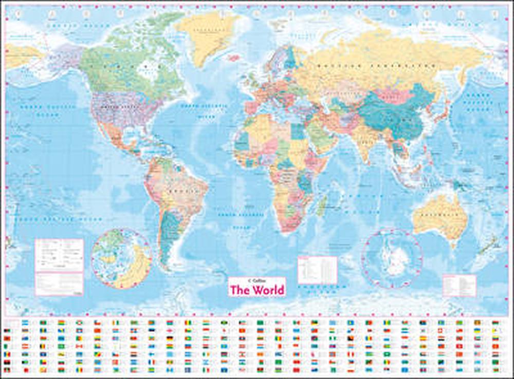 Collins World Wall Laminated Map by Collins UK, 9780007493104 | Buy ...