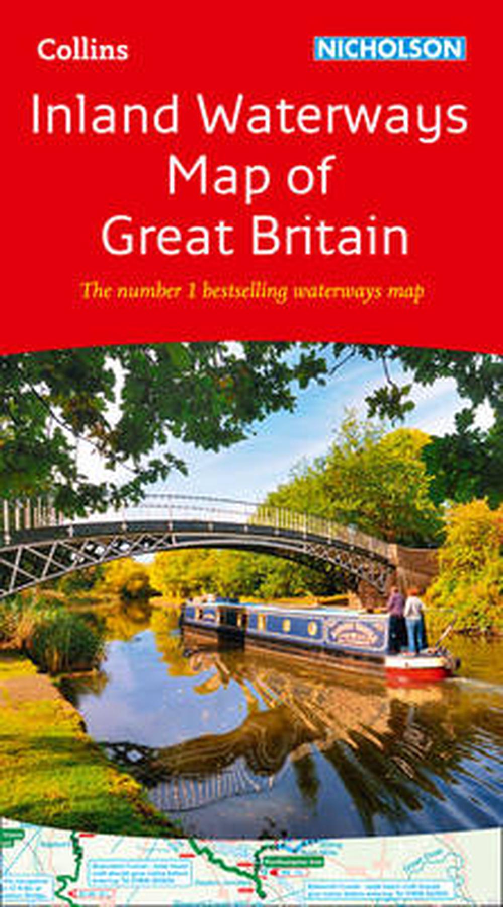 Collins Nicholson Inland Waterways Map of Great Britain by Collins Maps ...