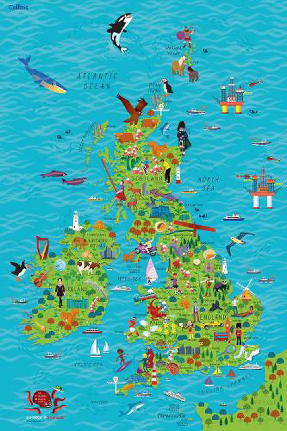 Children S Wall Map Of The United Kingdom And Ireland By Collins Maps   9780008212087 