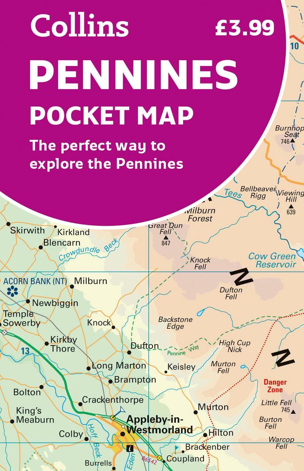 Pennines Pocket Map by Collins Maps, Folded, 9780008520700 Buy online