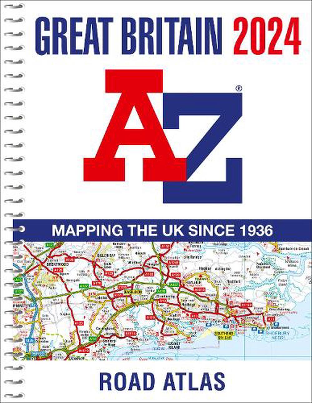 Great Britain AZ Road Atlas 2024 (A4 Spiral) by AZ maps, Spiral