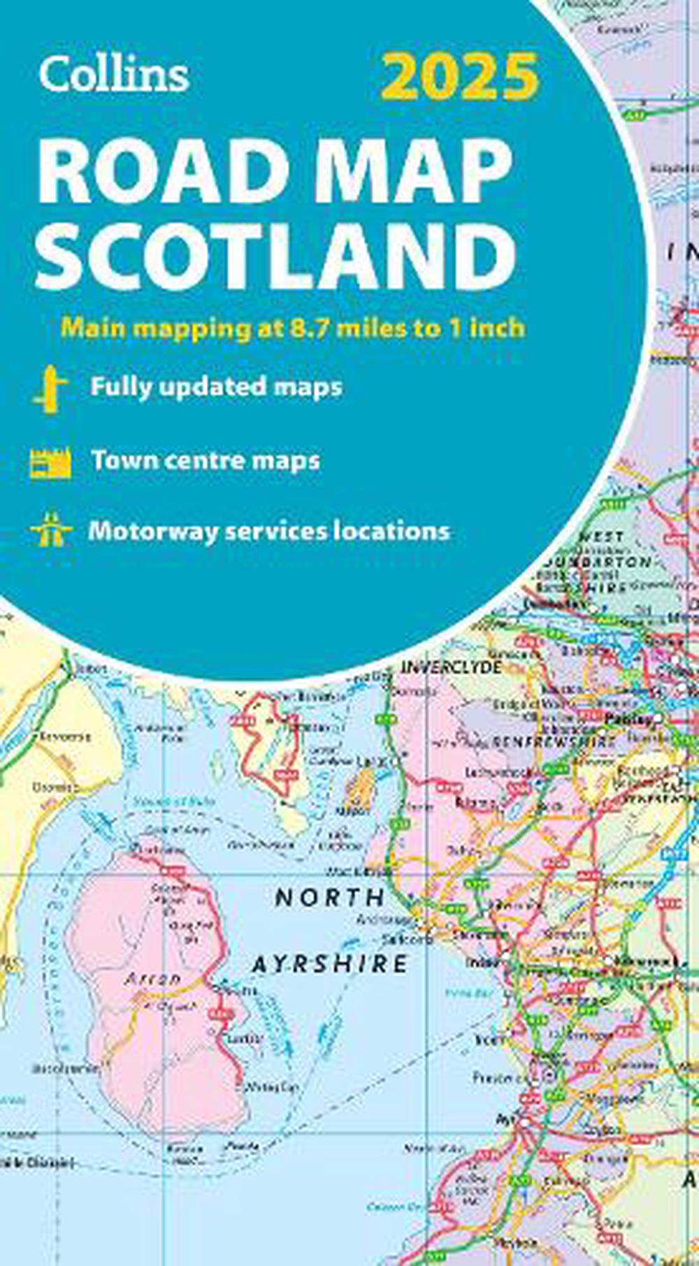 2025 Collins Road Map of Scotland by Collins Maps, Folded