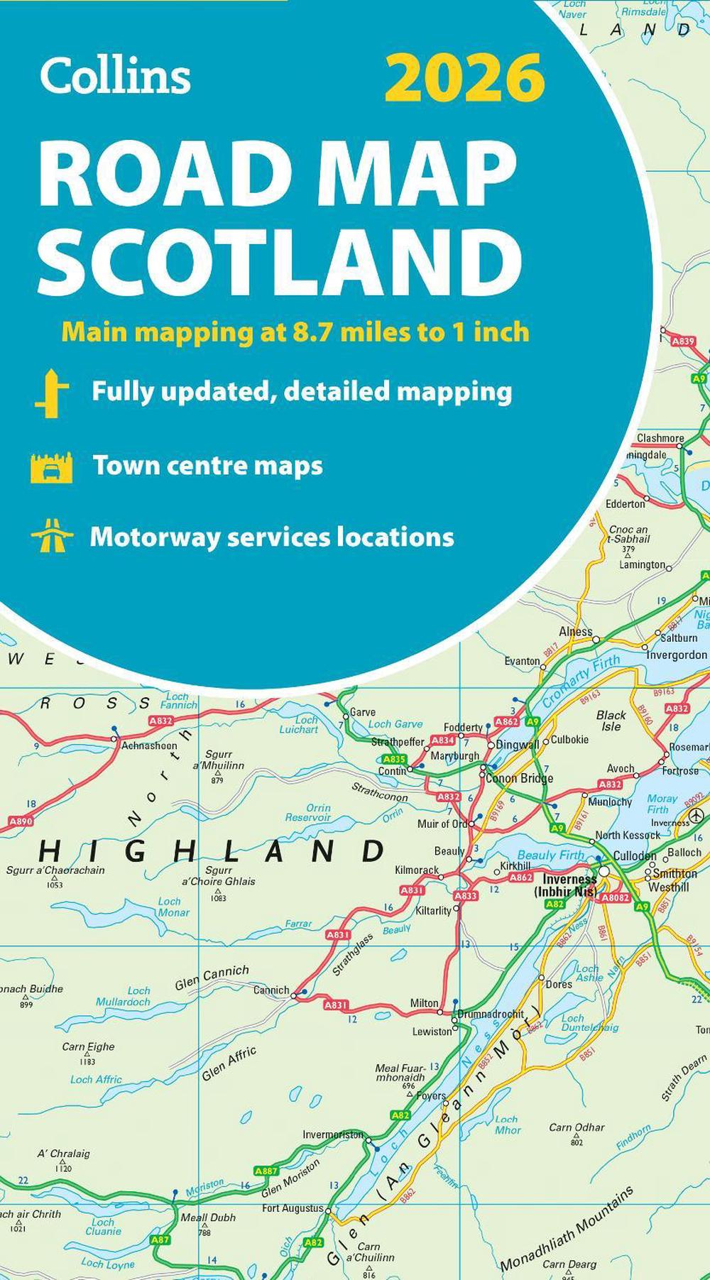 2026 Collins Road Map of Scotland by Collins Maps, Folded