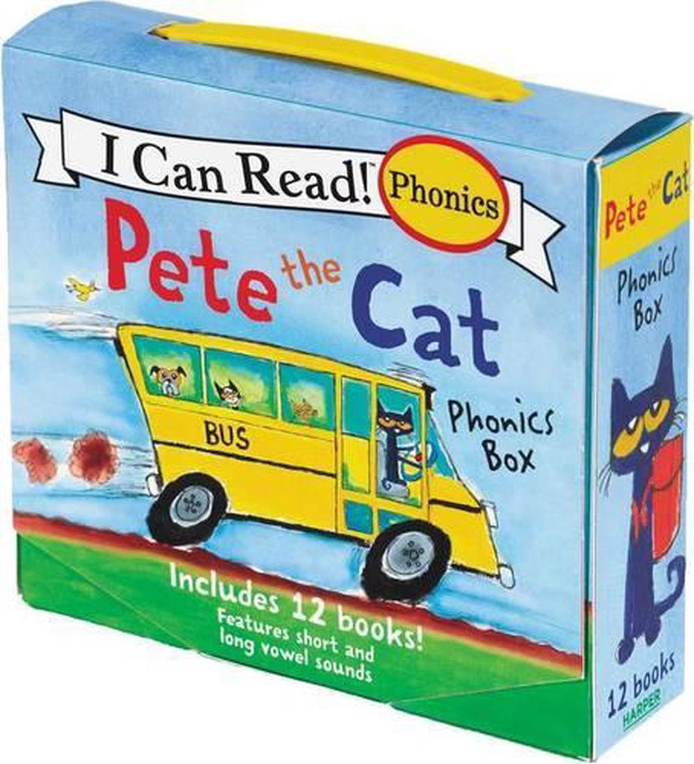 Includes 12 Mini-Books Featuring Short and Long Vowel Sounds Pete the Cat Phonics Box