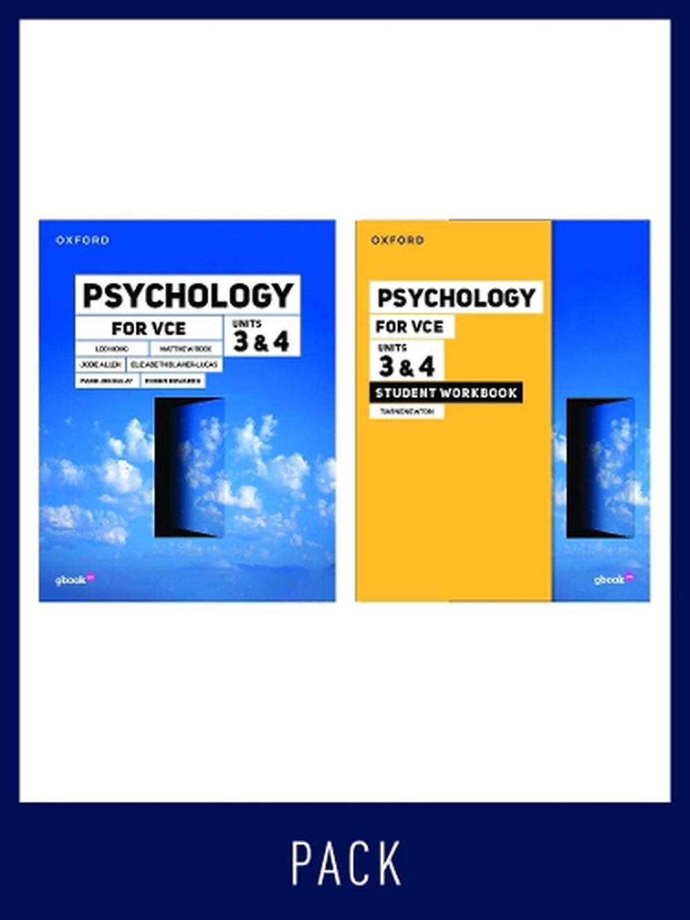 Psychology for VCE Unit 3 & 4 Student pack (SB+SW), 9780190338114