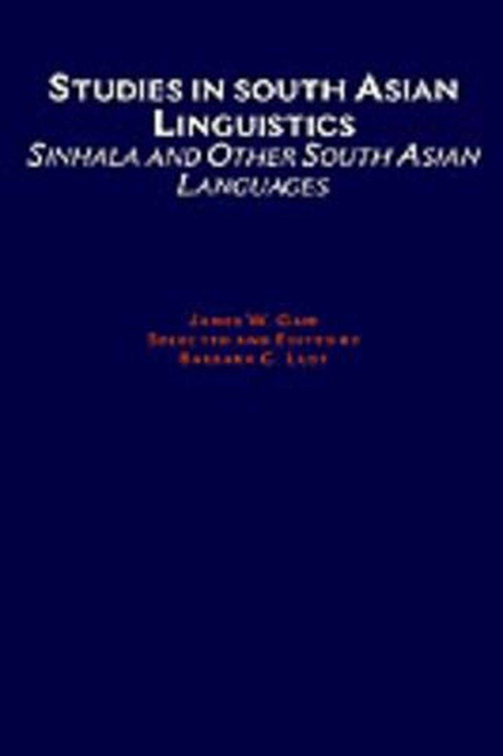 Studies in South Asian Linguistics, 9780195095210