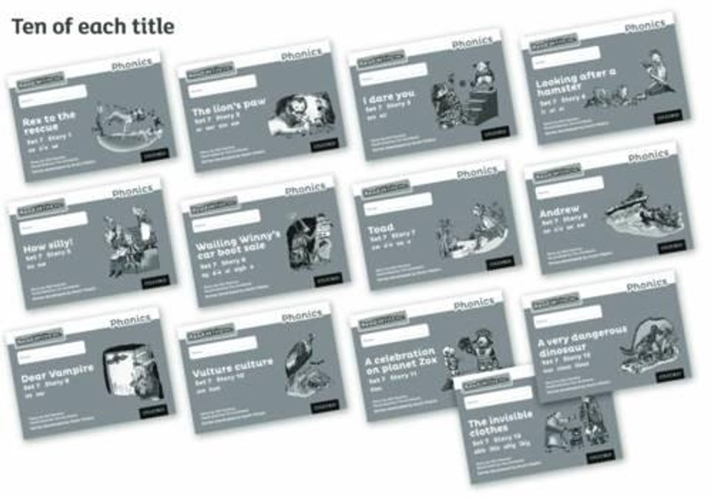 Read Write Inc. Phonics: Grey Set 7 Core Black & White Storybooks (Pack ...