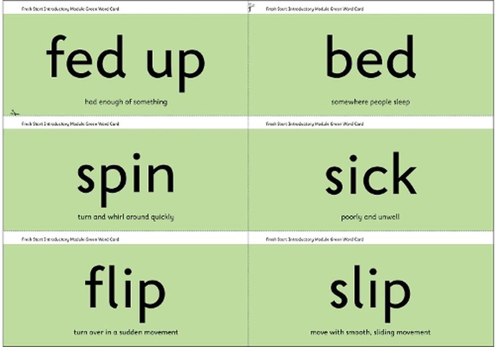 Read Write Inc. Fresh Start Module Green Word Cards by Ruth Miskin