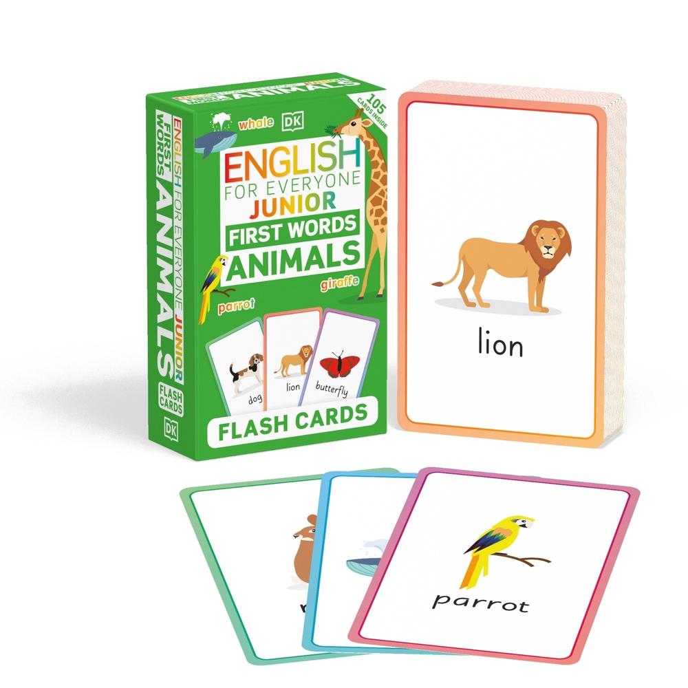 English for Everyone Junior First Words Animals Flash Cards, 9780241603284