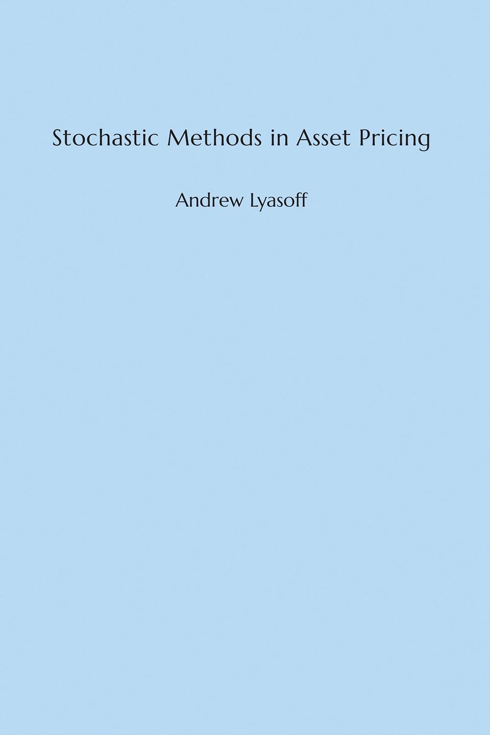 Stochastic Methods in Asset Pricing, 9780262036559
