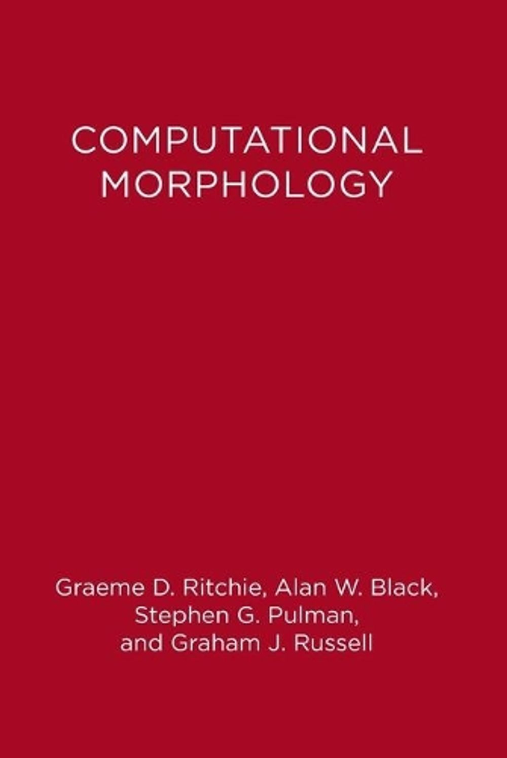 Computational Morphology by Alan Black - ISBN: 9780262519380