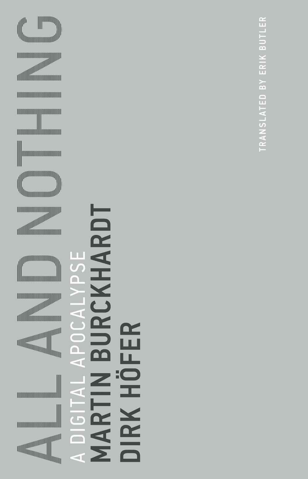 All and Nothing by Martin Burckhardt - ISBN: 9780262534253