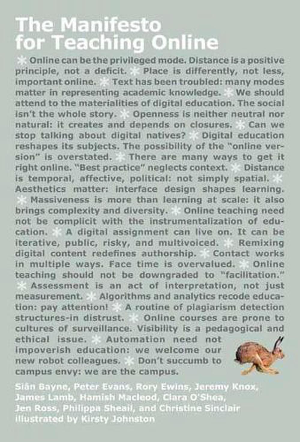 The Manifesto for Teaching Online by Sian Bayne - ISBN: 9780262539838