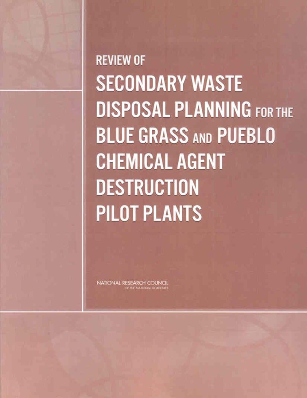Review of Secondary Waste Disposal Planning for the Blue Grass and