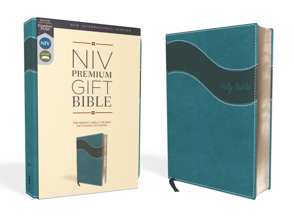 NIV, Premium Gift Bible, Leathersoft, Teal, Red Letter, Thumb Indexed, Comfort Print, 9780310094470