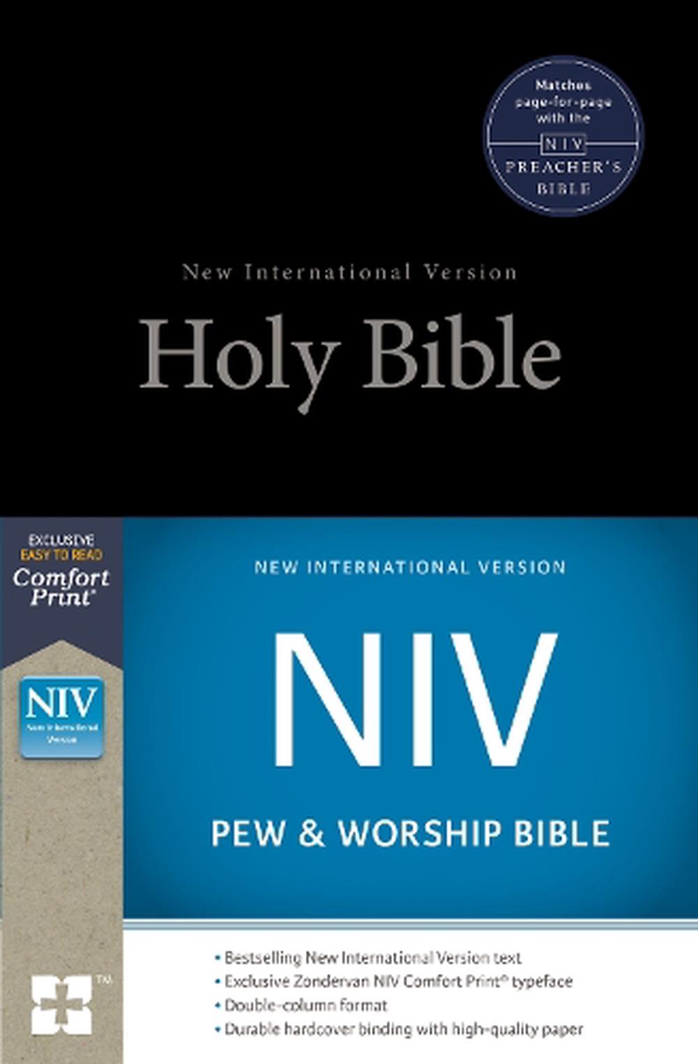 NIV, Pew and Worship Bible, Hardcover, Black, Comfort Print by Zondervan,  Hardcover, 9780310446262 | Buy online at Moby the Great