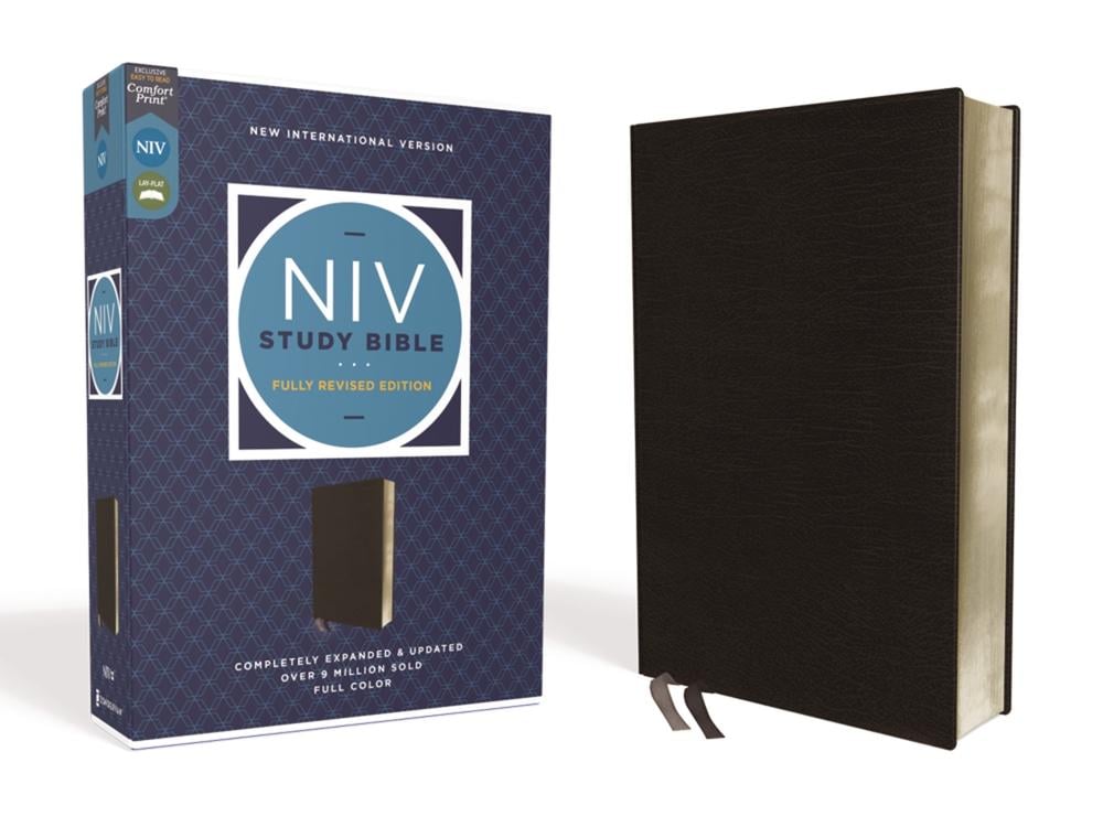 NIV Study Bible, Fully Revised Edition (Study Deeply. Believe Wholeheartedly.), Bonded Leather, Black, Red Letter, Comfort Print by Kenneth L. Barker - ISBN: 9780310448976