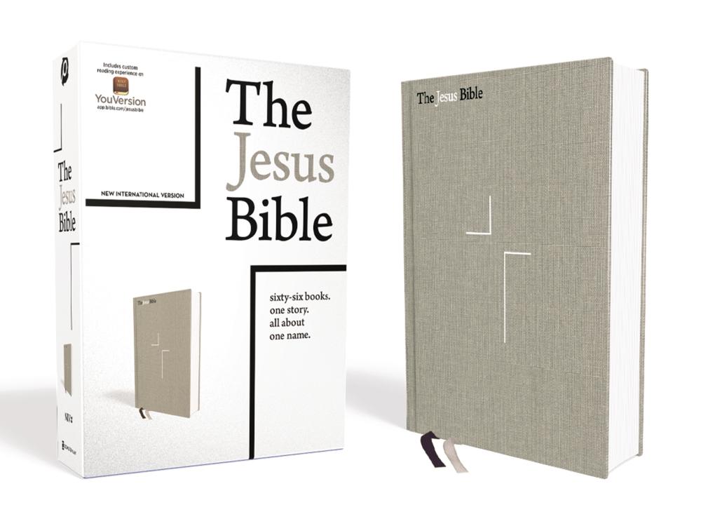 The Jesus Bible, NIV Edition, Cloth over Board, Gray Linen, Comfort Print, 9780310452195