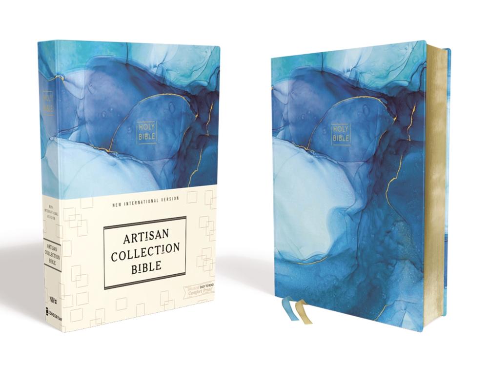 NIV, Artisan Collection Bible, Cloth over Board, Blue, Art Gilded Edges, Red Letter, Comfort Print, 9780310454229
