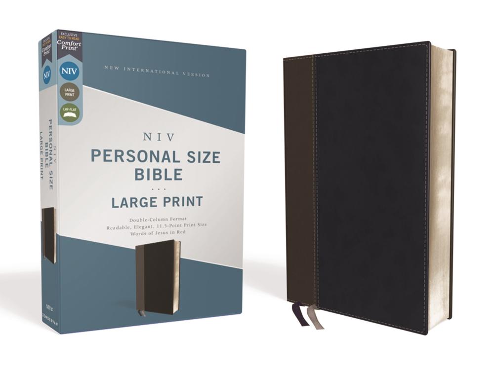 NIV, Personal Size Bible, Large Print, Leathersoft, Black, Red Letter, Comfort Print, 9780310454267