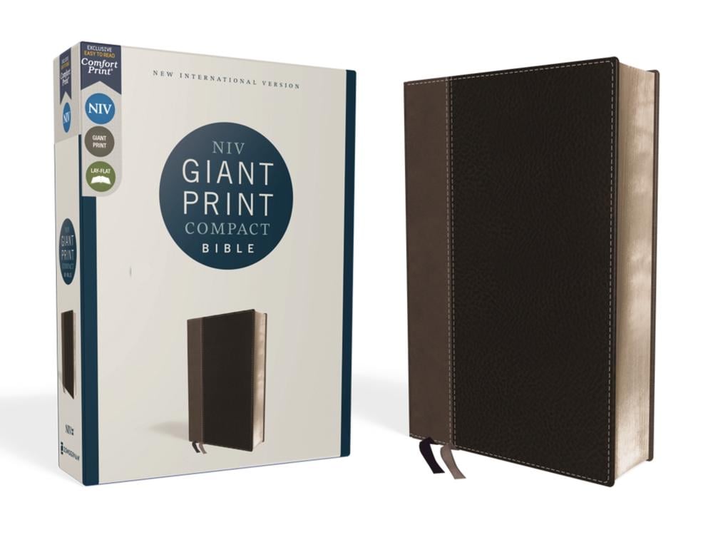 NIV, Giant Print Compact Bible, Leathersoft, Black, Red Letter, Comfort Print by Zondervan - ISBN: 9780310454670