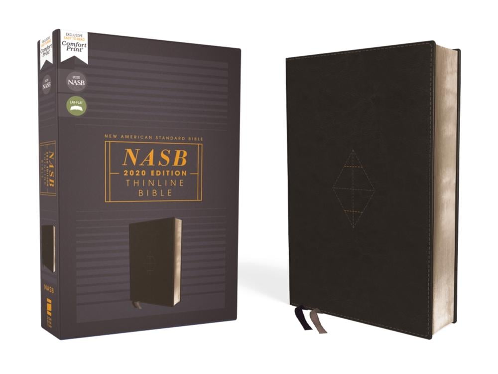 NASB, Thinline Bible, Leathersoft, Black, Red Letter, 2020 Text, Comfort Print by Zondervan - ISBN: 9780310455431