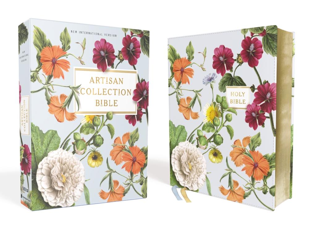 NIV, Artisan Collection Bible, Leathersoft, Blue Floral, Red Letter, Comfort Print, 9780310456865