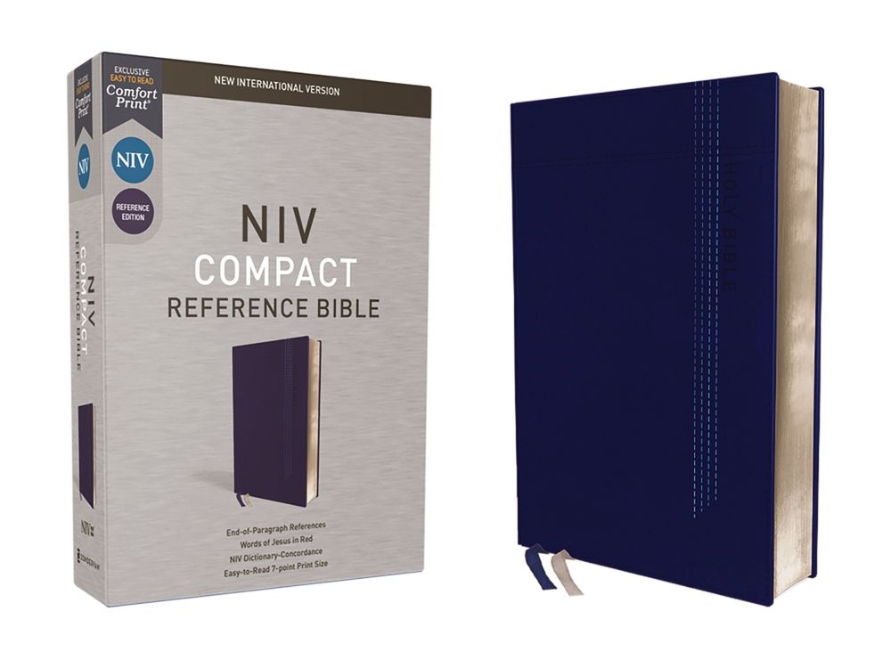 NIV, Reference Bible, Compact, Leathersoft, Blue, Red Letter, Comfort Print by Zondervan - ISBN: 9780310456896