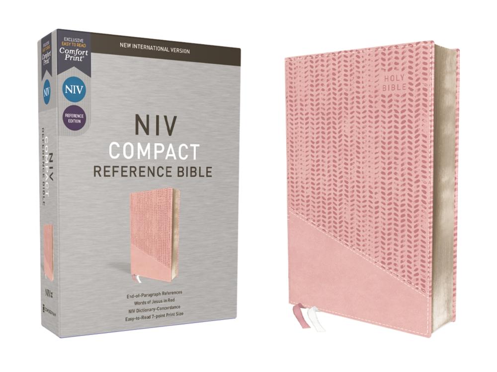 NIV, Reference Bible, Compact, Leathersoft, Pink, Red Letter, Comfort Print, 9780310456902
