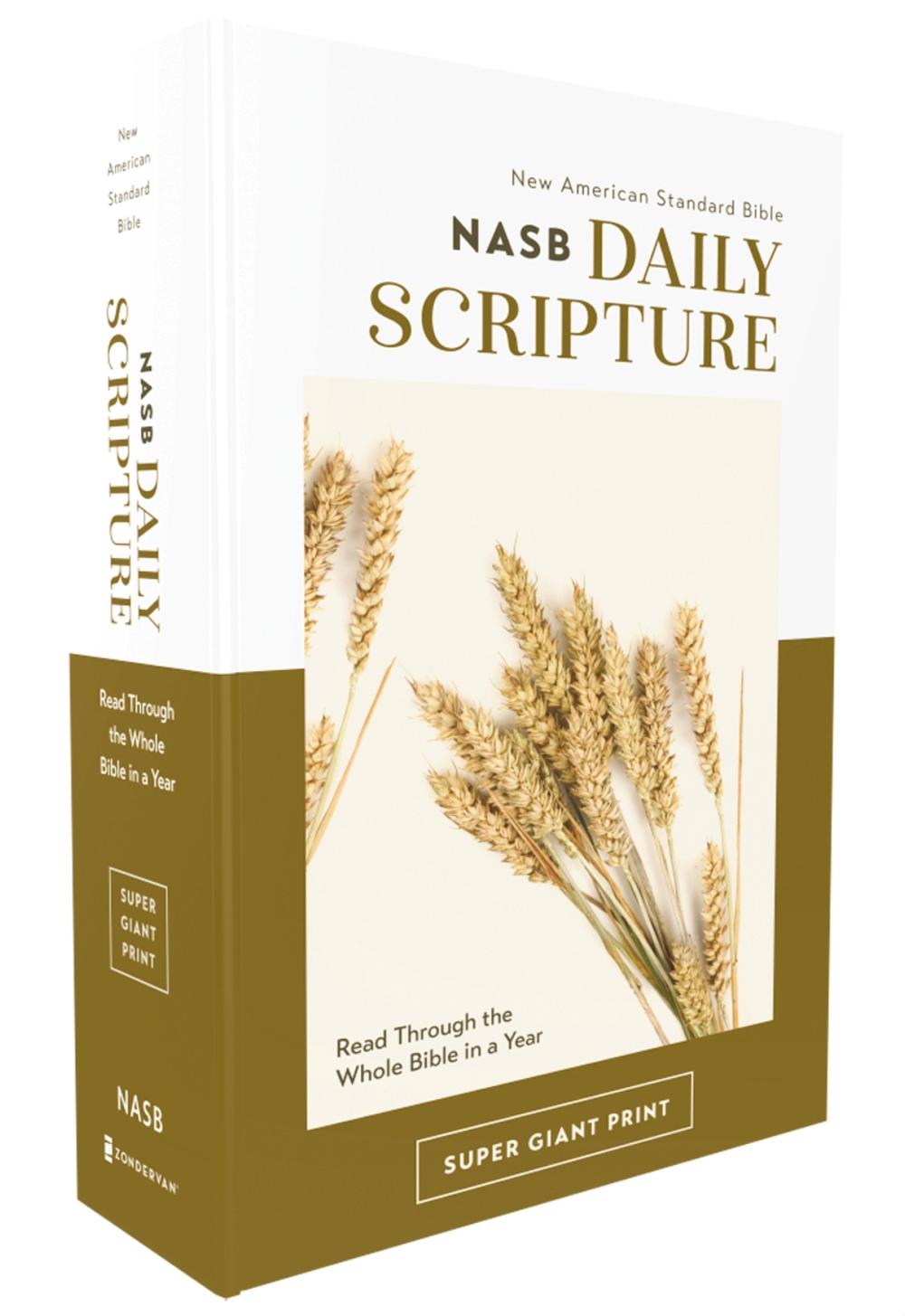 NASB, Daily Scripture, Super Giant Print, Paperback, White/Gold, 1995 Text, Comfort Print, 9780310460718