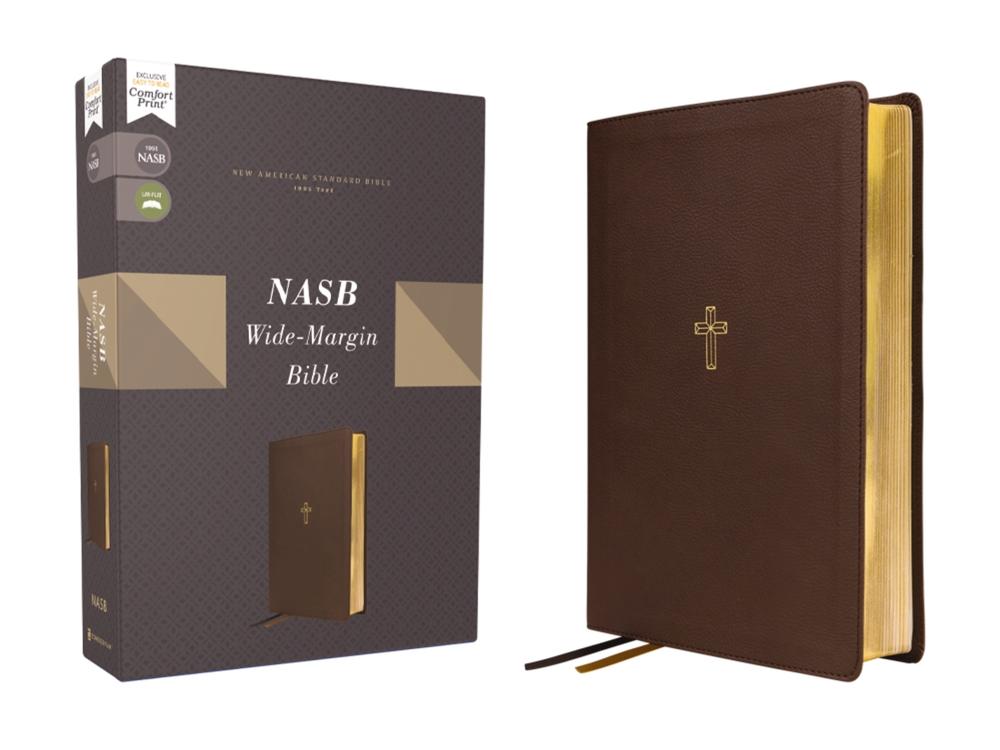 NASB, Wide Margin Bible, Leathersoft, Brown, Red Letter, 1995 Text, Comfort Print, 9780310461081
