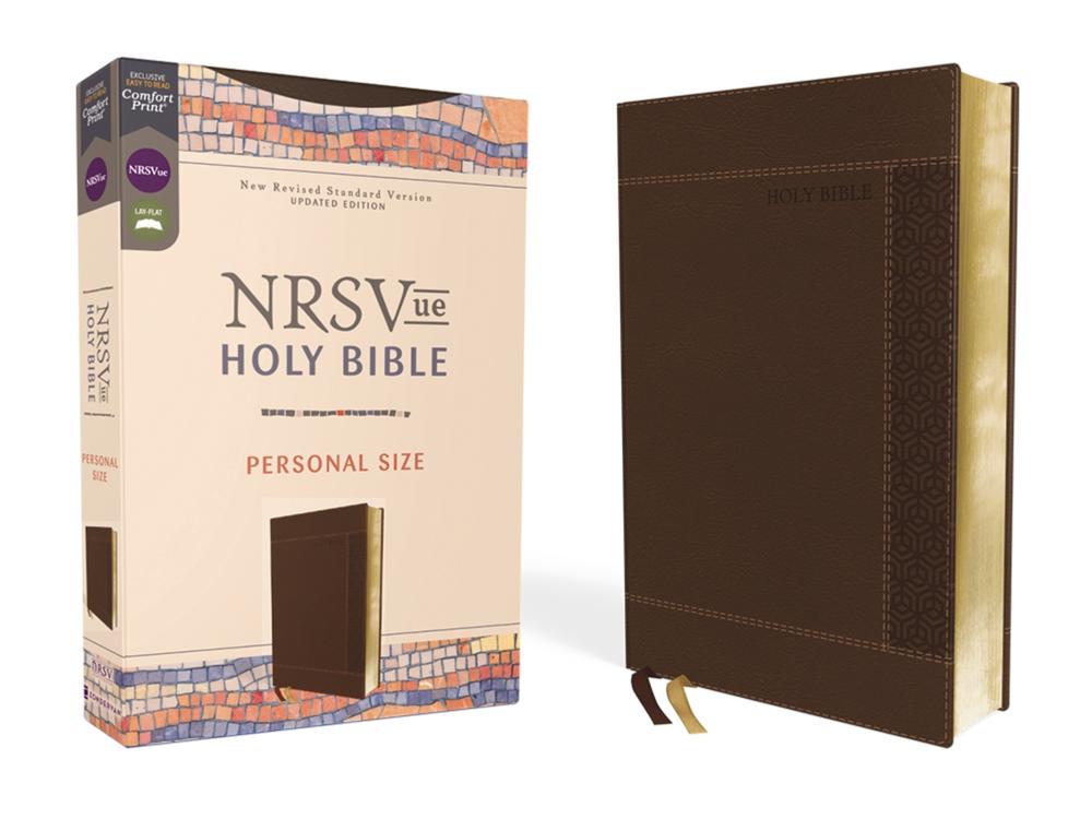 NRSVue, Holy Bible, Personal Size, Leathersoft, Brown, Comfort Print, 9780310461470
