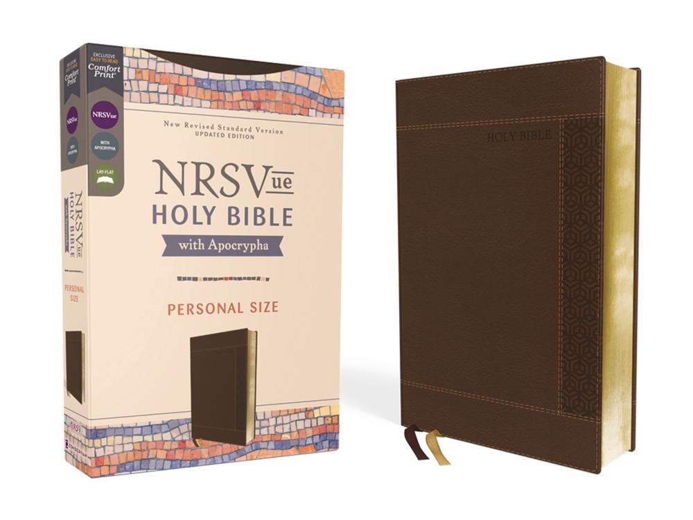 NRSVue, Holy Bible with Apocrypha, Personal Size, Leathersoft, Brown, Comfort Print, 9780310461531