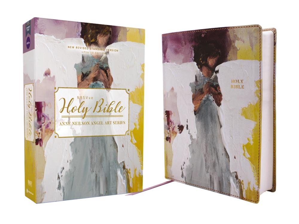NRSVue, Holy Bible, Anne Neilson Angel Art Series, Leathersoft, Multi-Purple, Comfort Print, 9780310461562