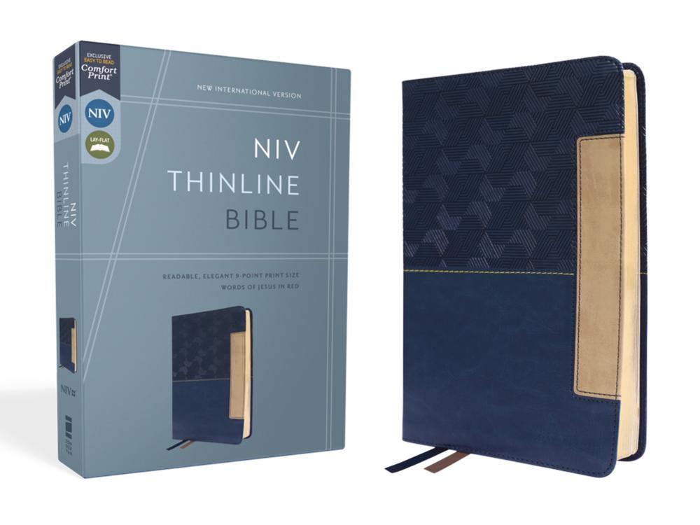 NIV, Thinline Bible, Leathersoft, Blue, Red Letter, Comfort Print, 9780310462064